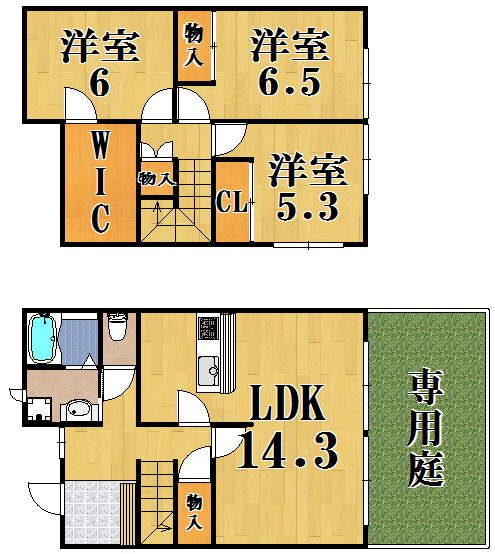 一人部屋やお子様のお部屋を作りやすい間取りです！